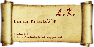 Luria Kristóf névjegykártya