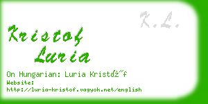 kristof luria business card